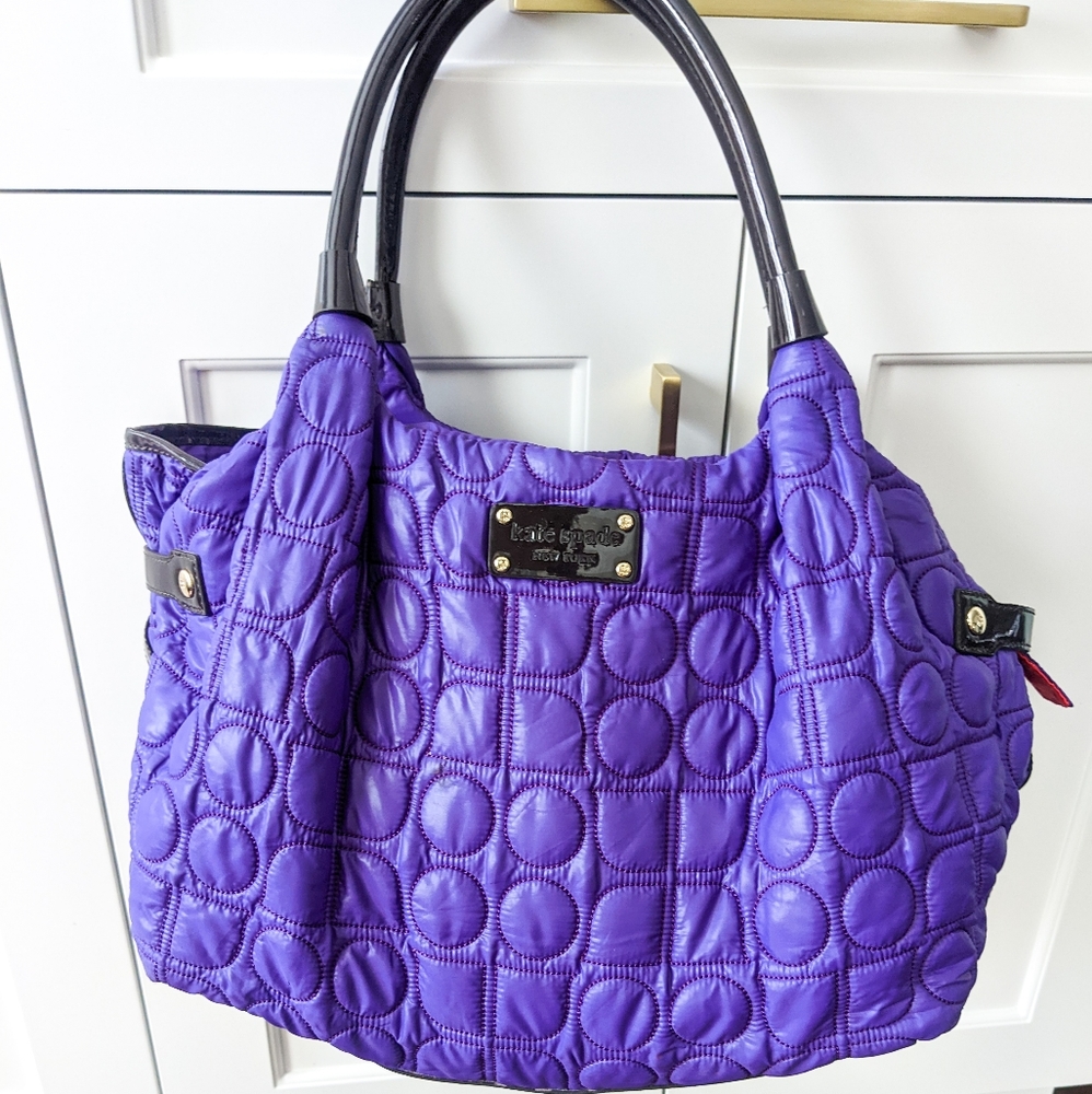 Kate Spade Purple Puffer Quilted Shoulder - Nylon Tote Bag